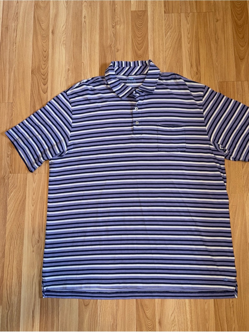 Peter Millar Mountainside Collection Size XL Striped Short Sleeve Polo Shirt